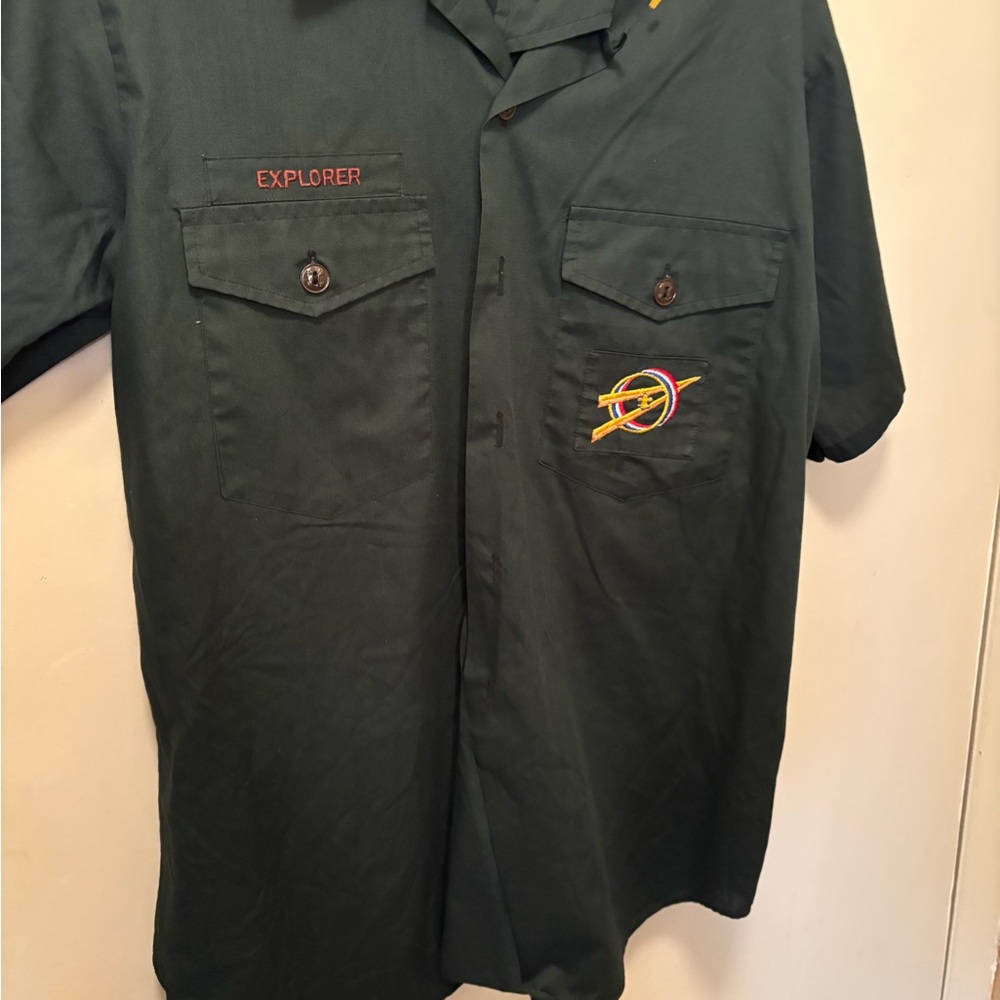 Green Explorer Shirt with Embroidered Logo